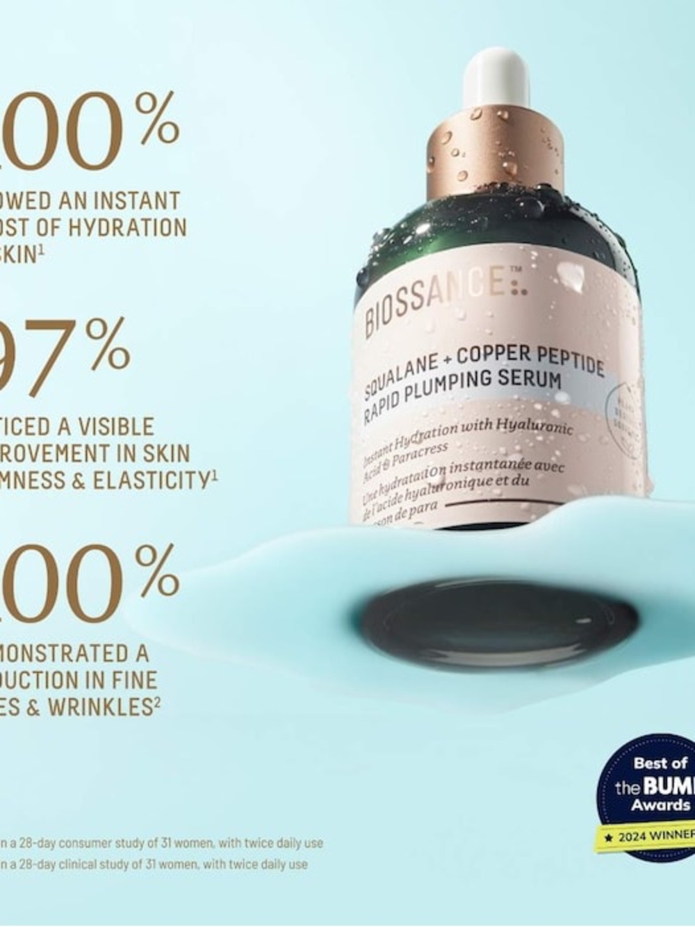 Biossance Squalane + Copper Peptide Rapid Plumping Serum - Picture 7 of 8